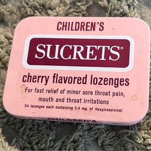 Vintage Sucrets Cherry Flavored Lozenges Tin